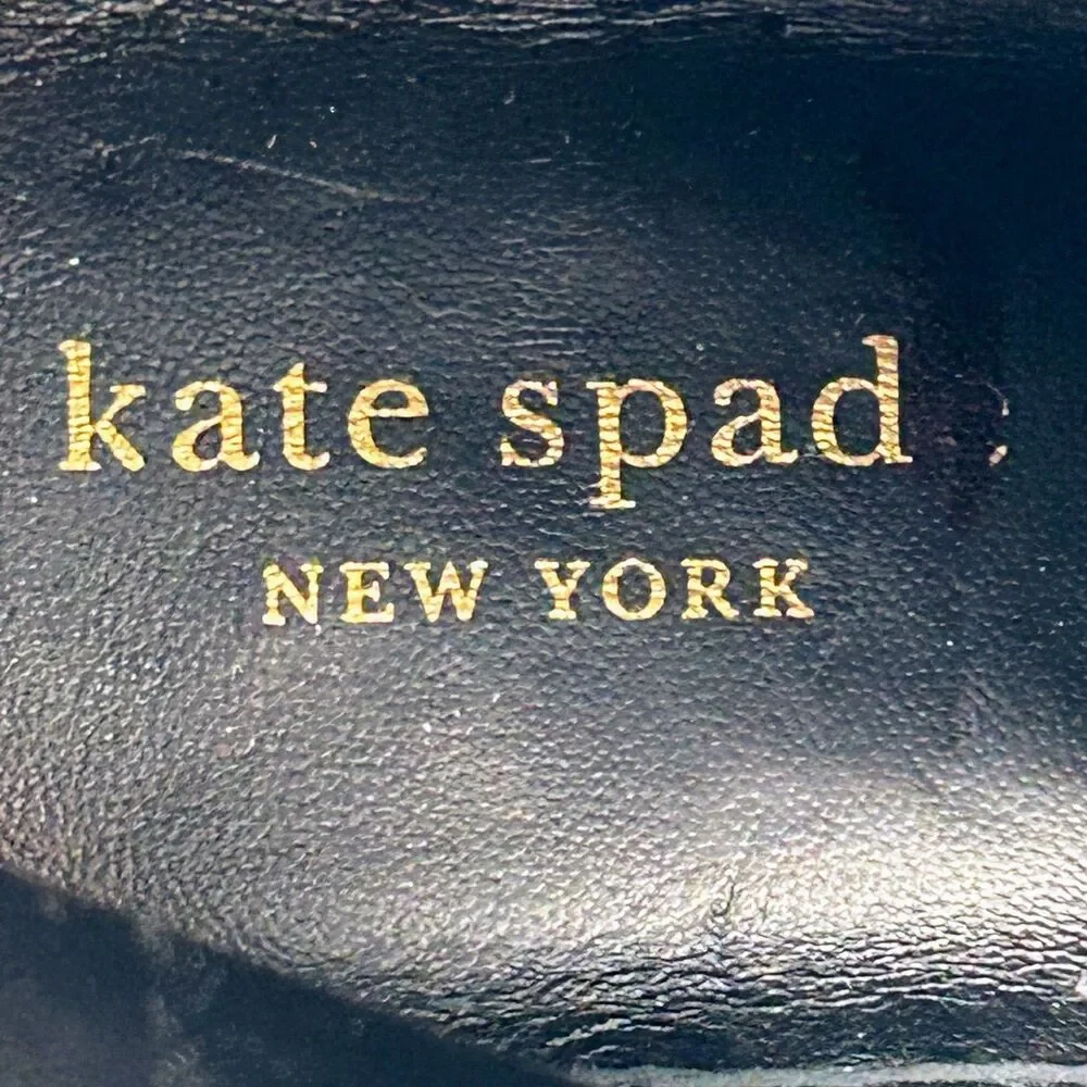 Kate Spade Jemma Glitter Combat Boots Lace Up Shoes Sparkle Leather Silver 7.5
